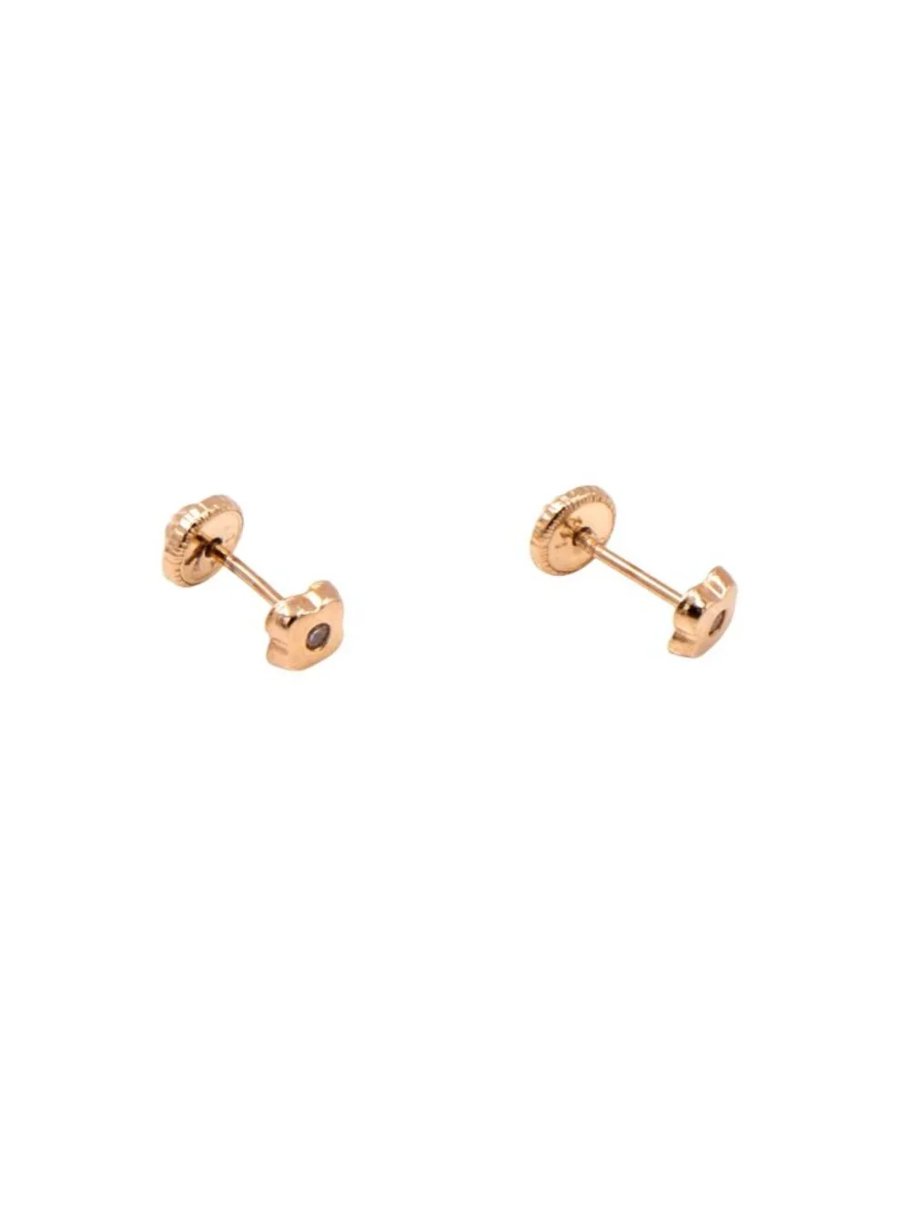 14K Yellow Gold Flower Moissanite Screw Back Stud Earrings Child Petite